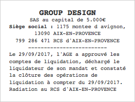 parution legale liquidation sas